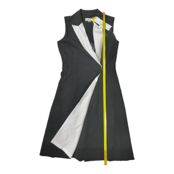 Calvin Klein black zip up white lapel tuxedo style sleeveless dress size‎ 4 new - Picture 10 of 16